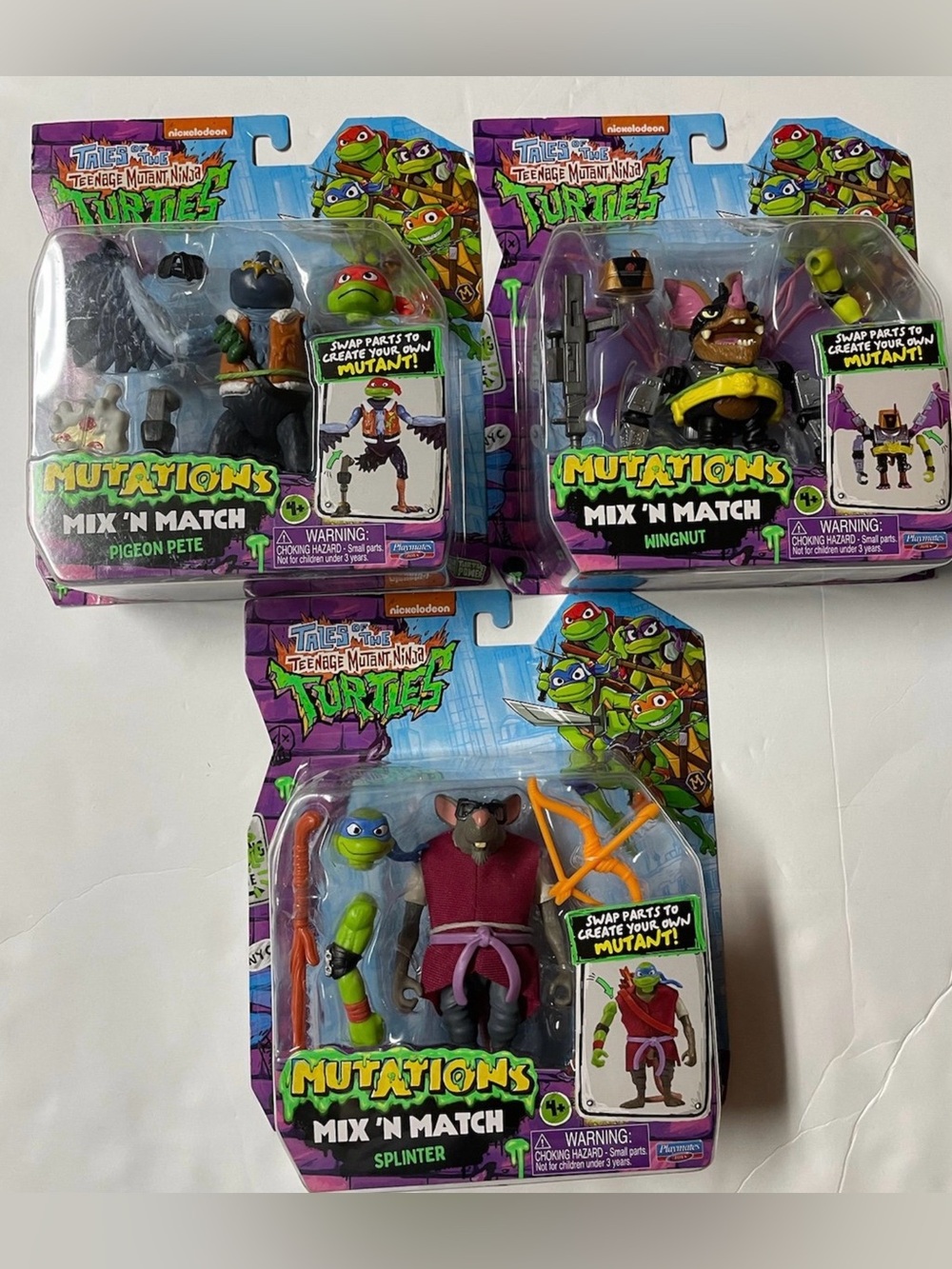 A lot of 3 Tales of the teenage mutant ninja turtles mutations mix and match